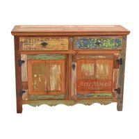 Buffet 1,20 x 0,45 "Rústico" Colorido em Peroba Rosa - 45766