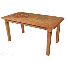 Mesa 6 Lugares 1,60 x 0,80 Com Tinta em Peroba Rosa - 44790