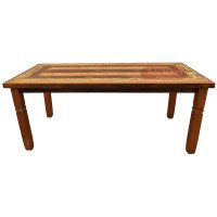 Mesa 1,95 x 0,90 em Peroba Rosa com cruzeta de poste - 46640