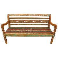 Banco Bali 1,60 x 0,65 com Tinta em Peroba Rosa - 5170