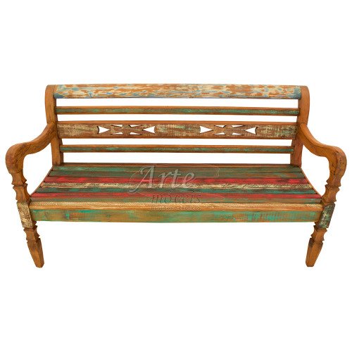 Banco Bali 1,60 x 0,65 com Tinta em Peroba Rosa - 5170