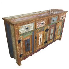 Buffet com Tinta 1,60 x 0,90 em Peroba Rosa - 4986