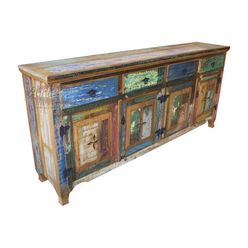 Buffet com Tinta 2,00 x 0,90 Entalhado em Peroba Rosa - 4990