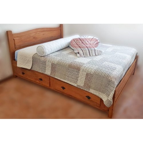 Cama de Madeira Maciça com Gavetas Tamanho Queen - 84603