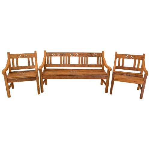 Conjunto "Espingarda" 1 Banco 3 lugares com 2 Poltronas - 4132