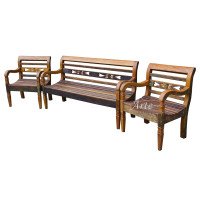 Conjunto Banco + 2 Poltronas Bali com Tinta - 4928