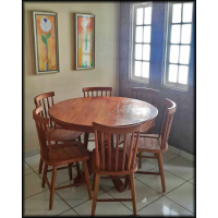 Conjunto Mesa Redonda 1,20 + 6 Cadeiras Country G - 4958-2