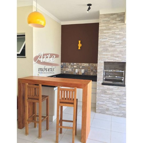 Conjunto Bancada + 2 Banquetas em Peroba - 5031