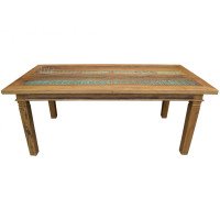 Mesa 8 Lugares Retangular 2,00 x 1,00 Com Tinta em Peroba Rosa - *5219