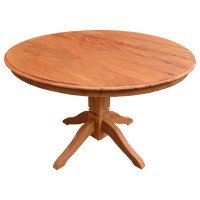 Mesa Rústica Redonda "Aranha" 120cm 6 Lugares Aplainada em Madeira de Demolição (Peroba Rosa) - 84619