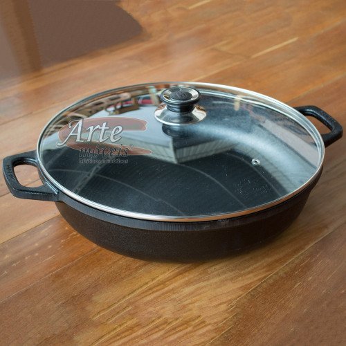 Paella 31 x 39 Com Tampa de Vidro em Ferro Fundido - 6551-FS