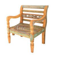 Poltrona Bali 0,70 x 0,60 Com Tinta em Peroba Rosa - 2879
