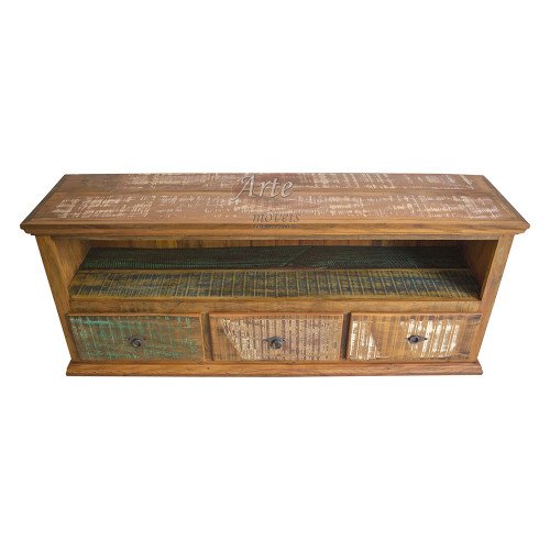Rack 1,50 x 0,60 Com Tinta 3 Gavetas em Peroba Rosa - 4839
