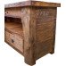Rack Tora 1,60 x 0,50 Rústico 2 Gavetas Entalhado em Peroba Rosa - *4955