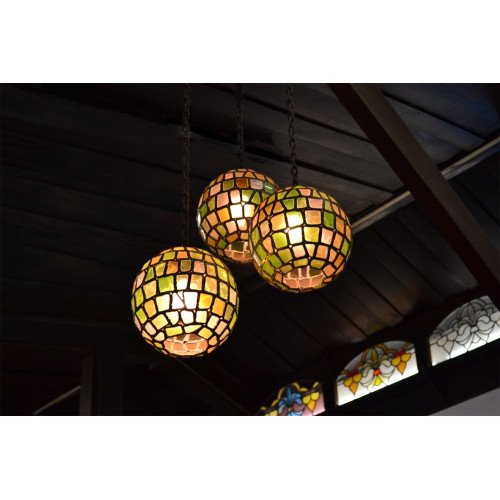 Trio de Luminárias em Vitral - 44028