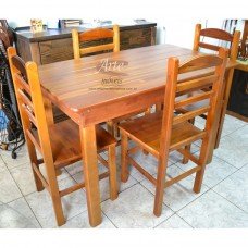 Conjunto Mesa 1,20 + 4 Cadeiras em Madeira de Lei - 2296