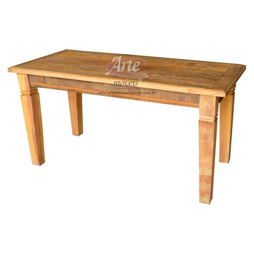 Mesa 1,60 x 0,75 Retangular Rústica em Peroba Rosa - 4728 Mesa 1,60 x 0,75 Retangular Rústica em Peroba Rosa - 4728