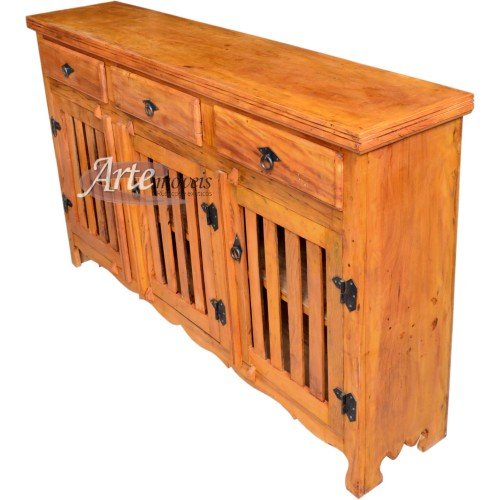 Buffet 1,50 x 0,90 Plainado Ripado em Peroba Rosa - 4081