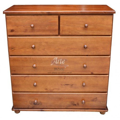 Comoda de taeda 1,10comp. x 1,00 alt - 6 gavetas -2095