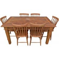 Conjunto Mesa 1,60 x 0,90 com 6 Cadeiras Country G - 4420