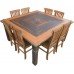 CONJUNTO MESA 1,55 X 1,55 MARCHETADA + 8 CADEIRAS - 4440