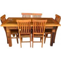 Conjunto Mesa Entalhada 1,70 x 0,80 com 6 Cadeiras "Mineira" - 4544