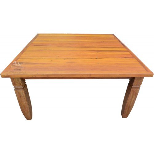 Mesa Quadrada 1,60 x 1,60 Plainada em Peroba Rosa - 4442