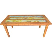 Mesa Retangular 1,80 x 0,80 com Tinta em Peroba Rosa - 4517