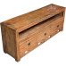 Rack 1,50 x 0,40 Rústico 3 Gavetas Entalhado em Peroba Rosa - 3295